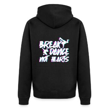 Breakdance Not Hearts - Breakdance Hip Hop - Unisex Premium Bio Zip Hoodie - Schwarz - Hinten - Nico (187cm)