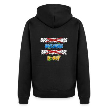 Breakdancing Breakdancer Break Dance Hip Hop - Unisex Premium Bio Zip Hoodie - Schwarz - Hinten - Nico (187cm)