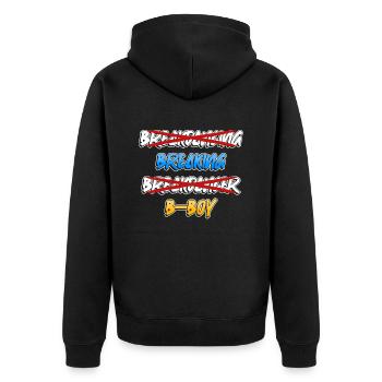 Breakdancing Breakdancer Break Dance Hip Hop - Unisex Premium Bio Zip Hoodie - Schwarz - Hinten - Nico (187cm)