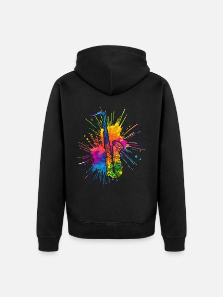 Saxofon, SAXofonist - Unisex Premium Bio Zip Hoodie - Schwarz