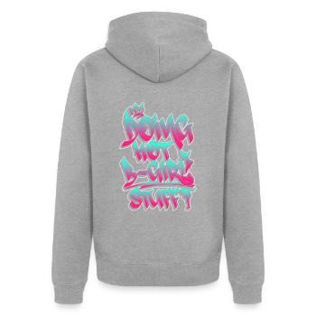 Doing Hot B-Girl Stuff - Breakdance Hip Hop - Unisex Premium Bio Zip Hoodie - Grau meliert - Hinten - Nico (187cm)