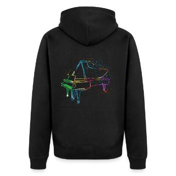 Piano, Pianiste - Veste à capuche bio Premium Unisexe - noir - Dos - Nico (187cm)