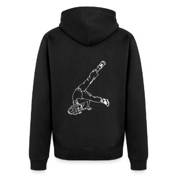Breakdancing Breakdancer Break Dance Oneline Art - Unisex Premium Bio Zip Hoodie - Schwarz - Hinten - Nico (187cm)