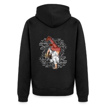 Breakdance Jesus - Breakdance Hip Hop - Unisex Premium Organic Zip Hoodie - black - Back - Nico (187cm)