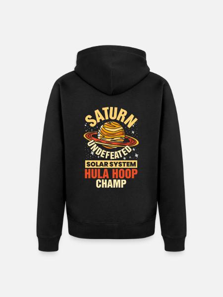 Saturn Planet, Planets, Universe - Unisex Premium Organic Zip Hoodie - black