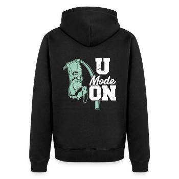 Mode U activé – Saut à la perche - Veste à capuche bio Premium Unisexe - noir - Dos - Nico (187cm)