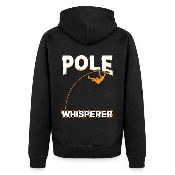 Pole Whisperer - Pole Jumping - Unisex Premium Organic Zip Hoodie - black - Back - Nico (187cm)