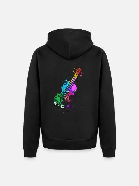 Violinist, Violin, Playing the violin - Unisex Premium Organic Zip Hoodie - black