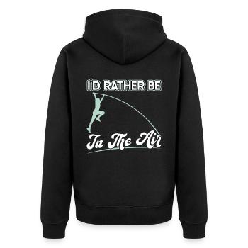 Ich Wäre Lieber In Der Luft - Pole Jumping - Unisex Premium Bio Zip Hoodie - Schwarz - Hinten - Nico (187cm)