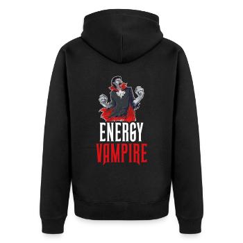 Energy Vampire Vampire Gift - Unisex Premium Organic Zip Hoodie - black - Back - Nico (187cm)