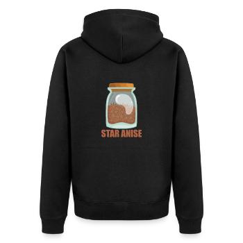 Star Anise Gewürz Geschmack Essen Kochen - Unisex Premium Bio Zip Hoodie - Schwarz - Hinten - Nico (187cm)