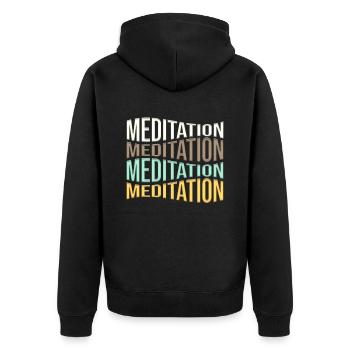 méditation - Veste à capuche bio Premium Unisexe - noir - Dos - Nico (187cm)
