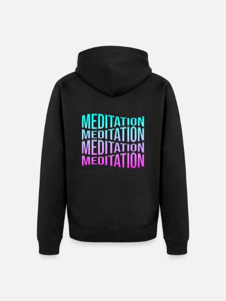meditation - Unisex Premium Organic Zip Hoodie - black