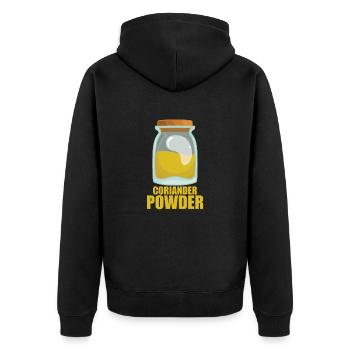 Coriander Powder Gewürz Geschmack Kochen - Unisex Premium Bio Zip Hoodie - Schwarz - Hinten - Nico (187cm)