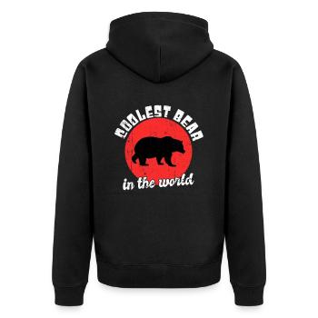 Cool bear saying - Unisex Premium Organic Zip Hoodie - black - Back - Nico (187cm)