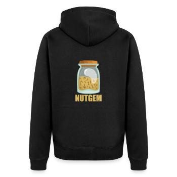 Nutgem Gewürz Geschmack Essen Kochen - Unisex Premium Bio Zip Hoodie - Schwarz - Hinten - Nico (187cm)