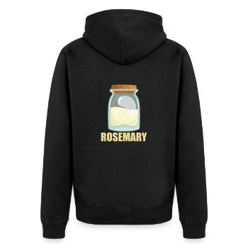 Rosemary Gewürz Geschmack Essen Kochen - Unisex Premium Bio Zip Hoodie - Schwarz - Hinten - Nico (187cm)