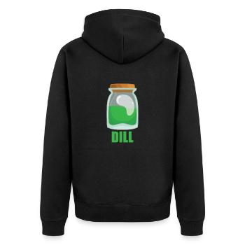 Dill Gewürz Geschmack Essen Kochen - Unisex Premium Bio Zip Hoodie - Schwarz - Hinten - Nico (187cm)