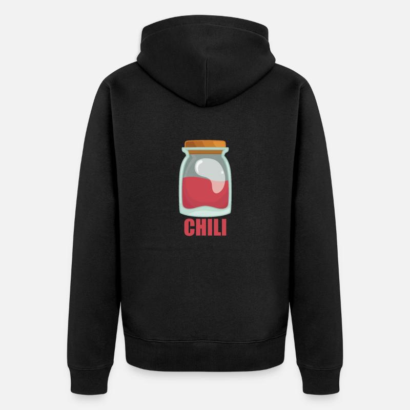 Chili Gewürz Essen Geschmack Kochen - Unisex Premium Bio Zip Hoodie - Schwarz