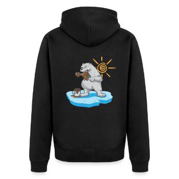 Environmental Protection Climate Change Earth Day Polar Bear Demo - Unisex Premium Organic Zip Hoodie - black - Back - Nico (187cm)