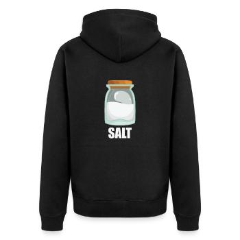 Salt Gewürz Geschmack Essen Kochen - Unisex Premium Bio Zip Hoodie - Schwarz - Hinten - Nico (187cm)