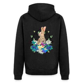 Début du printemps Lapin de Pâques Joyeuses Pâques Nature - Veste à capuche bio Premium Unisexe - noir - Dos - Nico (187cm)