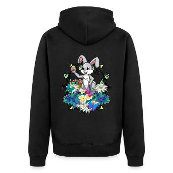 Early Spring Easter Eggs Easter Brush Easter - Unisex Premium Organic Zip Hoodie - black - Back - Nico (187cm)