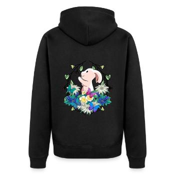 Début du printemps Lapin de Pâques Nature - Veste à capuche bio Premium Unisexe - noir - Dos - Nico (187cm)