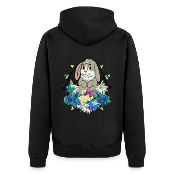 Début du printemps Lapin de Pâques Joyeuses Pâques Nature - Veste à capuche bio Premium Unisexe - noir - Dos - Nico (187cm)