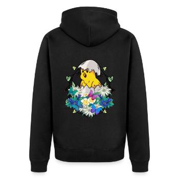 Début de printemps Poussins Volaille Joyeuses Pâques Nature - Veste à capuche bio Premium Unisexe - noir - Dos - Nico (187cm)