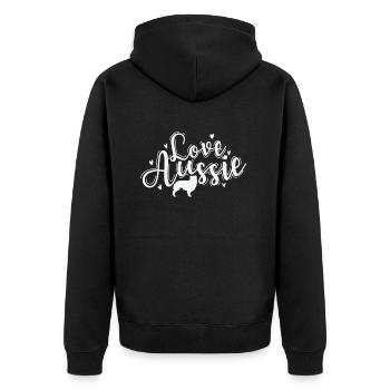 Love Aussie Australian Shepherd Dog - Unisex Premium Organic Zip Hoodie - black - Back - Nico (187cm)