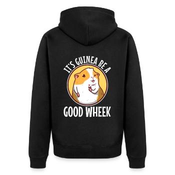 Guinicorn - Unisex Premium Bio Zip Hoodie - Schwarz - Hinten - Nico (187cm)