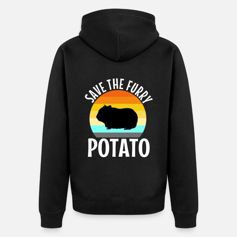 Save The Furry Potato - Veste à capuche bio Premium Unisexe - noir