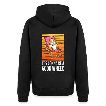 Its guinea be a good wheek - Unisex Premium Organic Zip Hoodie - black - Back - Nico (187cm)