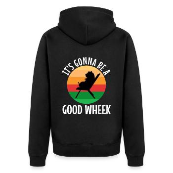Its guinea be a good wheek - Unisex Premium Organic Zip Hoodie - black - Back - Nico (187cm)
