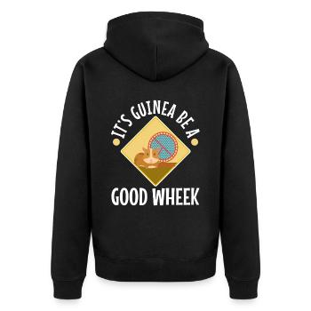 Its guinea be a good wheek - Unisex Premium Organic Zip Hoodie - black - Back - Nico (187cm)