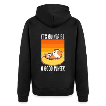 Guinicorn - Unisex Premium Bio Zip Hoodie - Schwarz - Hinten - Nico (187cm)