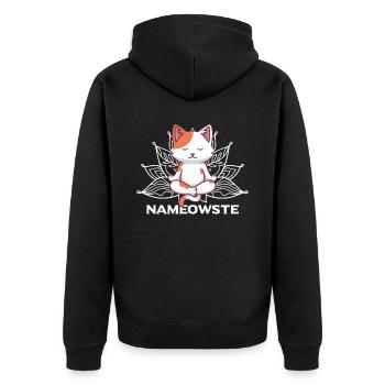 Cat Yoga pour Yoga Lover - Veste à capuche bio Premium Unisexe - noir - Dos - Nico (187cm)