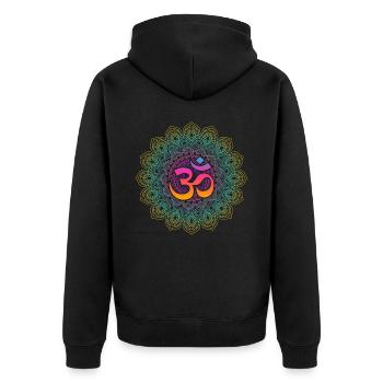 Om Meditations Mandalas Yoga For Yoga Students - Unisex Premium Bio Zip Hoodie - Schwarz - Hinten - Nico (187cm)