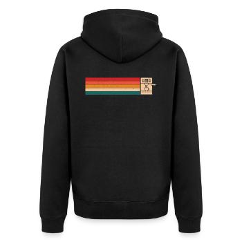 Retro Style Barista Coffee Maker For Coffee Lover - Unisex Premium Organic Zip Hoodie - black - Back - Nico (187cm)