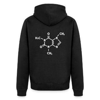 Caffeine Molecule For Barista And Coffee Lover - Unisex Premium Organic Zip Hoodie - black - Back - Nico (187cm)