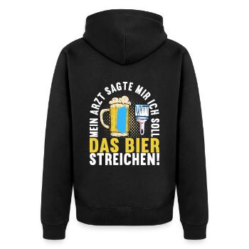 Beer drinkers Beer drinking - Unisex Premium Organic Zip Hoodie - black - Back - Nico (187cm)