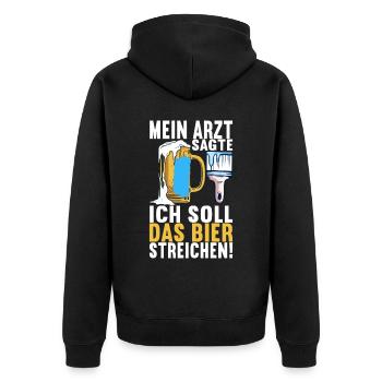 Beer drinkers Beer drinking - Unisex Premium Organic Zip Hoodie - black - Back - Nico (187cm)
