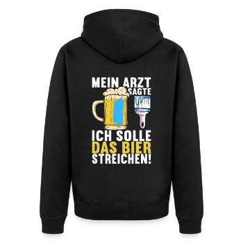 Beer drinkers Beer drinking - Unisex Premium Organic Zip Hoodie - black - Back - Nico (187cm)