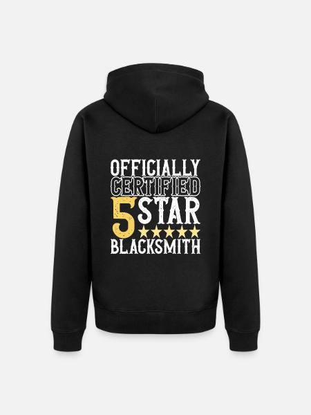 Blacksmith Forging Anvil - Unisex Premium Organic Zip Hoodie - black