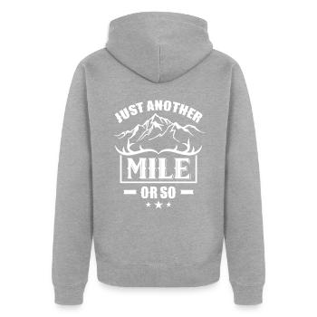 Hiking just a mile or so - Unisex Premium Organic Zip Hoodie - heather grey - Back - Nico (187cm)