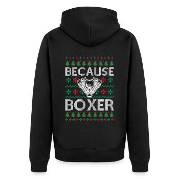 Mechanic V8 Engine Car Tuning Ugly Christmas - Bec - Unisex Premium Bio Zip Hoodie - Schwarz - Hinten - Nico (187cm)
