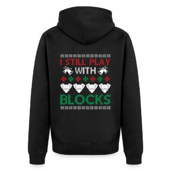 Engine Car Tuning Ugly Christmas - I Still Play Wi - Unisex Premium Bio Zip Hoodie - Schwarz - Hinten - Nico (187cm)