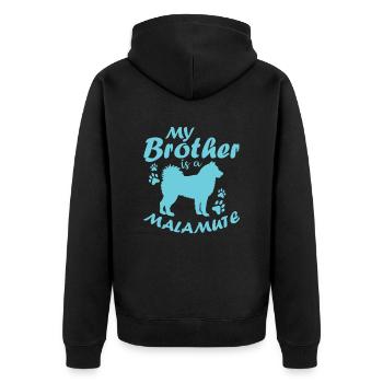 Mon frère est un animal de compagnie Malamute d’Alaska - Veste à capuche bio Premium Unisexe - noir - Dos - Nico (187cm)
