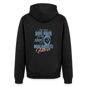 Ce n’est pas des poils de chien sur moi, ce sont des paillettes de Malamute - Veste à capuche bio Premium Unisexe - noir - Dos - Nico (187cm)